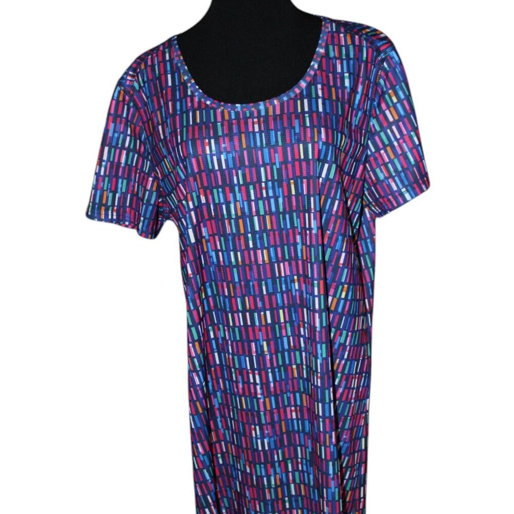 Reel Legends Womens FREELINE Geometric Colorblock Tee Dress XL EUC Pre-Loved